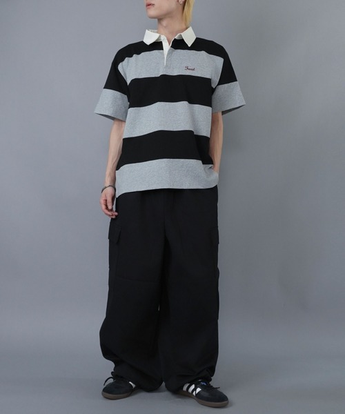 最終価格【Attitude Makes style！】パープルデニムカーゴパンツ ワンフォークロージング 1111clothing ◇ケミカルウォッシュ