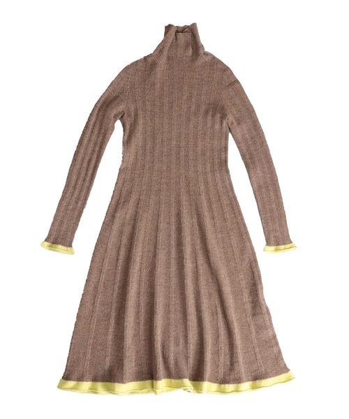 malamute ワンピース / bonnie knit dress( ハイネックリブ編みニット 