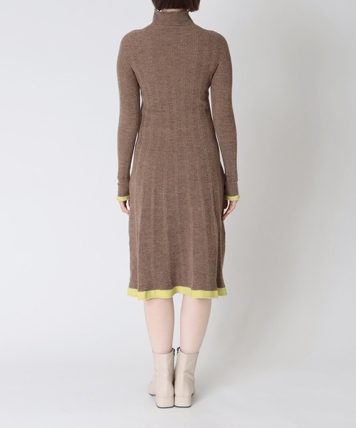 malamute ワンピース / bonnie knit dress( ハイネックリブ編みニット 