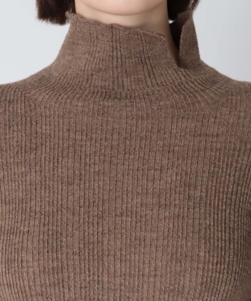 malamute ワンピース / bonnie knit dress( ハイネックリブ編みニット 