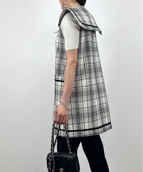 POSY ベスト ジレ 「POSY」Tweed gillet gilet レディース