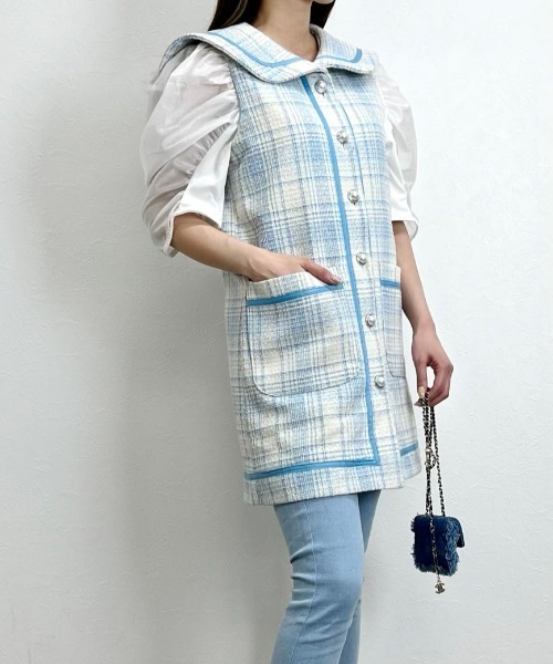 ベスト ジレ 「POSY」Tweed gillet gilet レディース POSY ベスト ジレ 「POSY」Tweed gillet gilet レディース