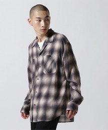 MINEDENIM（マインデニム） シャツ Drape Denim Ombre Check Loose