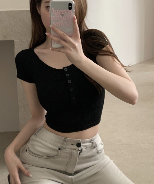 tシャツ フロントボタンタンクトップ レディース セール】フロントボタンタンクトップ（タンクトップ）｜Clum