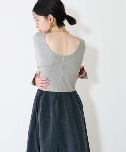 LARUTA（ラルータ） ワンピース 「LARUTA」リブ×ワッシャーサテン 