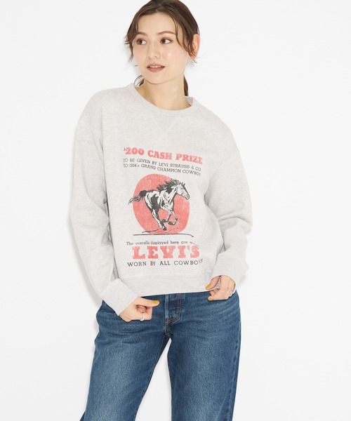 スウェット レディース Levi's/リーバイス クルーネック スウェットシャツ グレー HEATHER GRAY｜zozo｜03