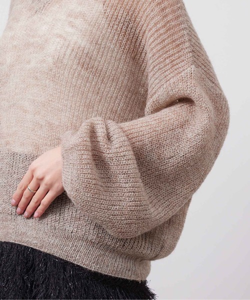Chez toi シェトワ Vネックニット 長袖 あたたか ふわふわ シンプル Chez toi シェトワ Vネックニット 長袖 あたたか ふわふわ シンプル