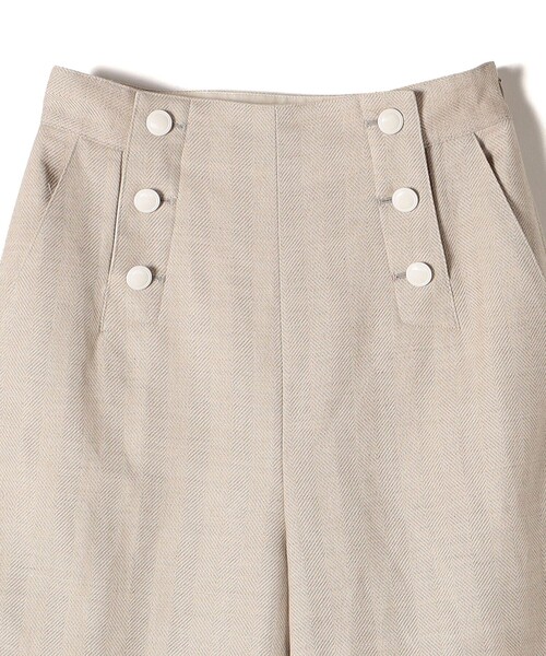 SHIPS（シップス） パンツ 麻混 ヘリンボーン マリンパンツ 24SS