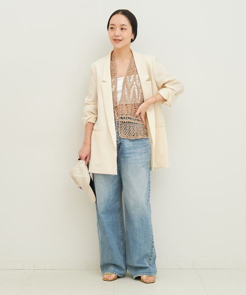 限定　Plage プラージュ　nallow collar ジャケット　WHITE plage（プラージュ） アウター nallow collar ジャケット レディース