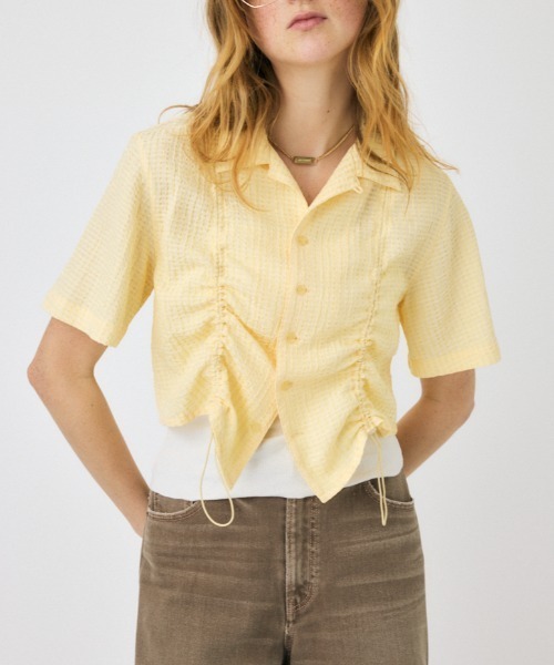 MOUSSY（マウジー） ブラウス シャツ 半袖 SUCKER CHECK シャツ 