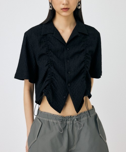 MOUSSY（マウジー） ブラウス シャツ 半袖 SUCKER CHECK シャツ 