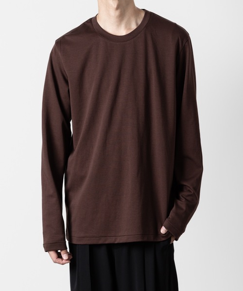 二枚Tシャツ ATTACHMENT tシャツ コットンダブルフェイス スリムフィットL/S