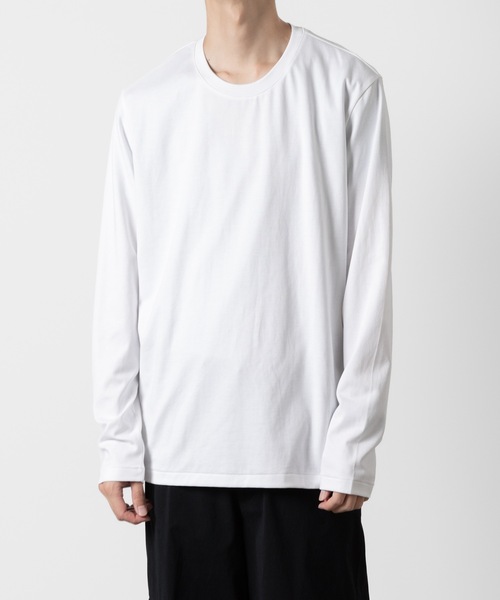 二枚Tシャツ ATTACHMENT tシャツ コットンダブルフェイス スリムフィットL/S