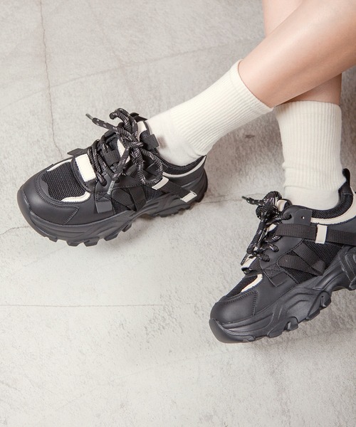 ALL BLACK（オールブラック） スニーカー 「軽量/260g/厚底/5cm/カップ