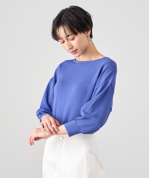 ANAYI ニット セーター コットンナイロンパフスリーブプルオーバー 五