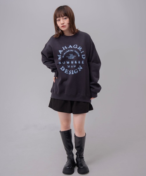 トレーナー スウェット 「mahagrid/マハグリッド」 CIRCLE GRUNGE SWEATSHIRT/サークルグランジスウェットシャツ レディ MAHAGRID トレーナー スウェット 「mahagrid/マハグリッド