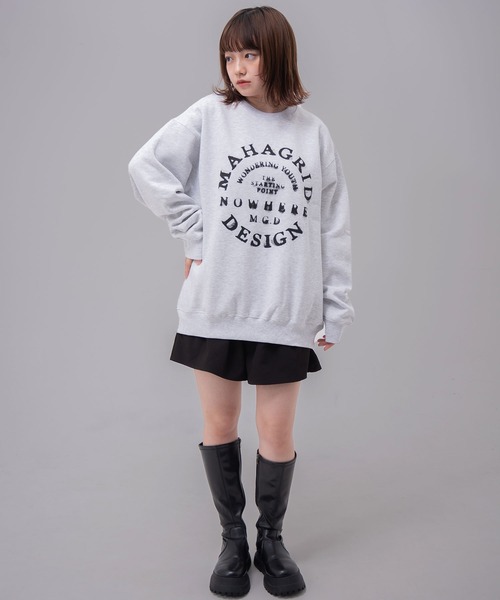 トレーナー スウェット 「mahagrid/マハグリッド」 CIRCLE GRUNGE SWEATSHIRT/サークルグランジスウェットシャツ レディ MAHAGRID トレーナー スウェット 「mahagrid/マハグリッド
