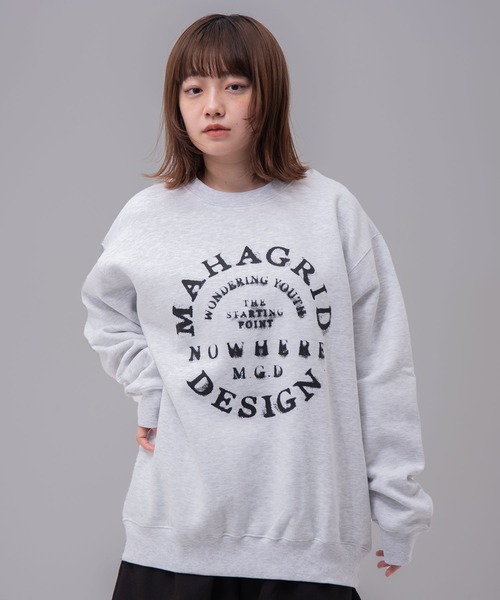 トレーナー スウェット 「mahagrid/マハグリッド」 CIRCLE GRUNGE SWEATSHIRT/サークルグランジスウェットシャツ レディ mahagrid/マハグリッド』 CIRCLE GRUNGE SWEATSHIRT/サークル