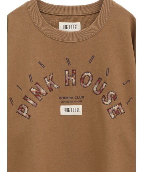 PINK HOUSE ベージュトレーナー・スウェットパッチワークMサイズL1 PINK HOUSE - PINK HOUSE ベージュトレーナー・スウェットパッチワーク