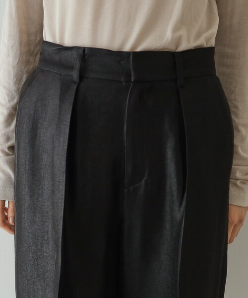 【ODOR】 Kay python pants ★送料・関税込★大人気★ セール】ウエストサテン使いイージーワイドパンツ【洗濯機洗い可