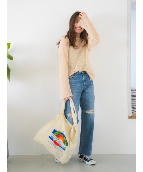 メッシュロングスリーブTee Ungrid（アングリッド） tシャツ メッシュロングスリーブTee