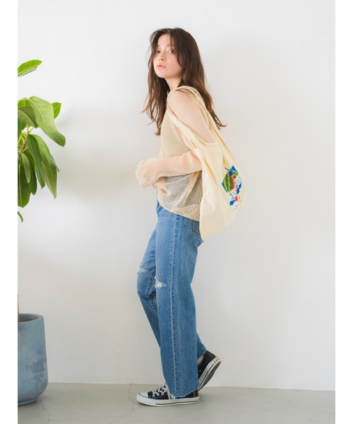Ungrid（アングリッド） tシャツ メッシュロングスリーブTee