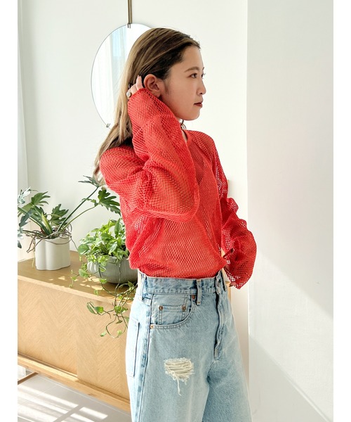 メッシュロングスリーブTee Ungrid（アングリッド） tシャツ メッシュロングスリーブTee