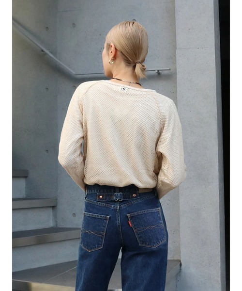Ungrid（アングリッド） tシャツ メッシュロングスリーブTee