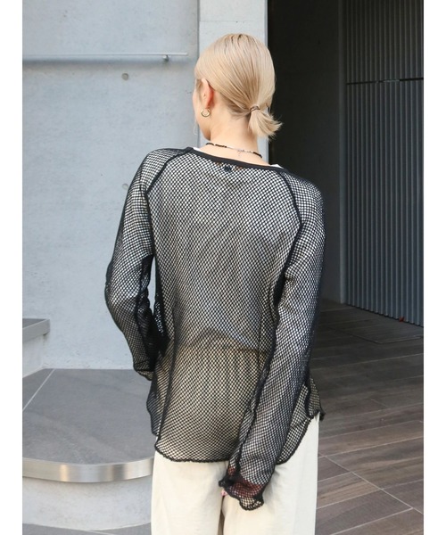 Ungrid（アングリッド） tシャツ メッシュロングスリーブTee
