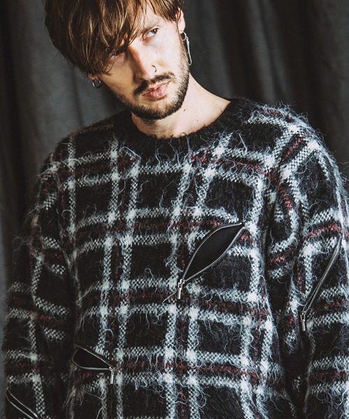NO ID.（ノーアイディー） セーター ニット 「NO ID.」Zip Check Knit