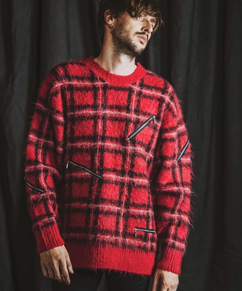 NO ID.（ノーアイディー） セーター ニット 「NO ID.」Zip Check Knit