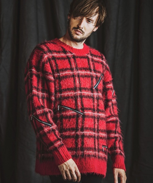 NO ID.（ノーアイディー） セーター ニット 「NO ID.」Zip Check Knit