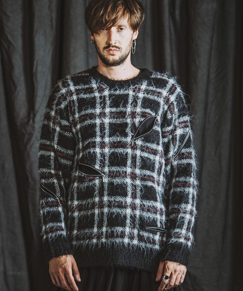 NO ID.（ノーアイディー） セーター ニット 「NO ID.」Zip Check Knit