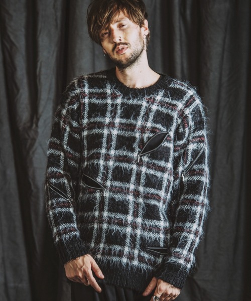 NO ID.（ノーアイディー） セーター ニット 「NO ID.」Zip Check Knit