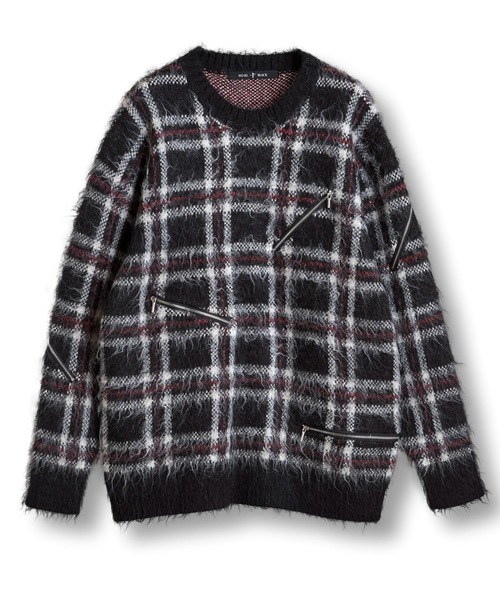 NO ID.（ノーアイディー） セーター ニット 「NO ID.」Zip Check Knit