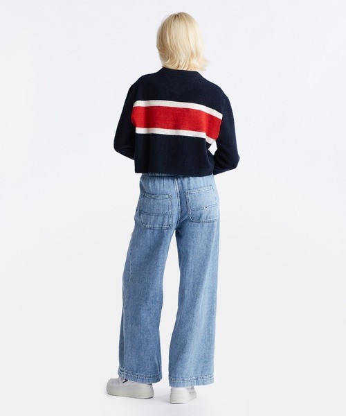 ニット セーター スクリプトカラーブロックセーター レディース TOMMY JEANS ニット セーター スクリプトカラーブロックセーター