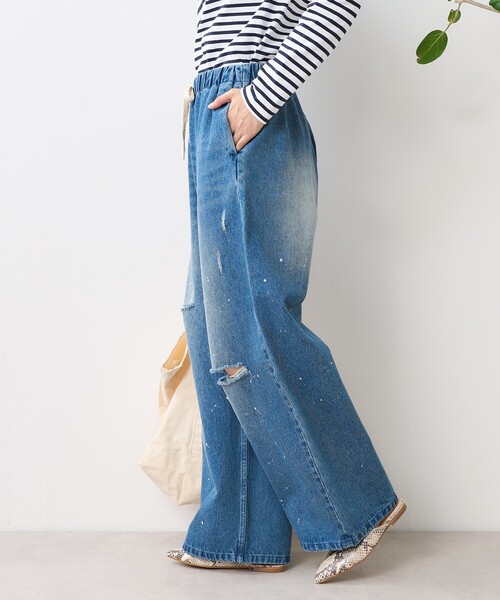 柚子です☆FREAK’S STOREウォッシュ加工 イージーデニムパンツ FREAK'S STORE/ウォッシュ加工 イージーデニムパンツ｜Daytona
