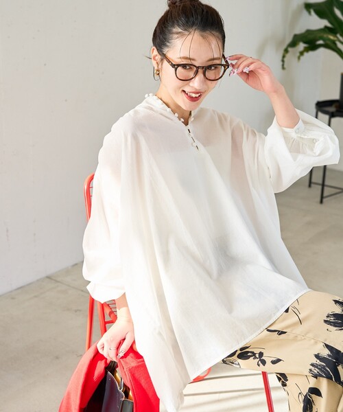 22000円新品♡スコットクラブ購入 シアーブラウス♡後ろくるみボタン FREAK'S STORE ブラウス シャツ 限定展開 インド クルミ ボタン