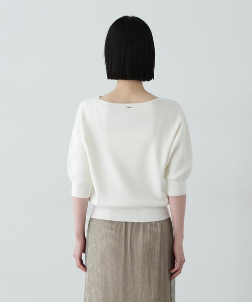 新品 NATURAL BEAUTY　Ｖネックニット（半袖） N.Natural Beauty Basic ニット セーター 総針Vネック五分袖