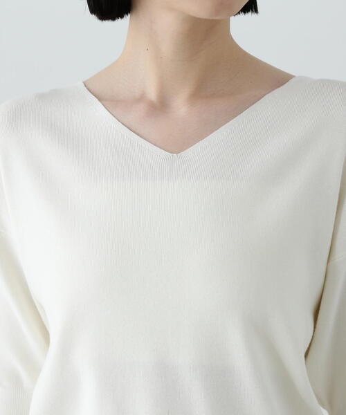 N.Natural Beauty Basic ニット セーター 総針Vネック五分袖