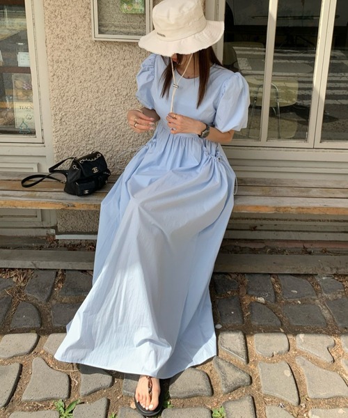 emi+ ワンピース パフスリーブロングワンピース : ZOZOTOWN