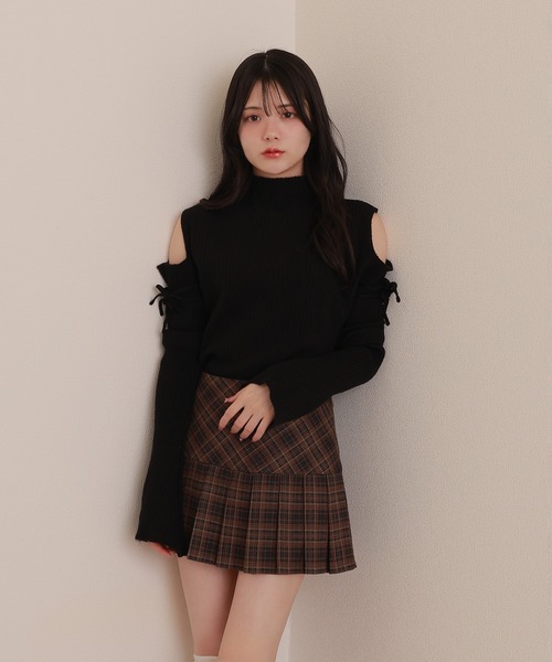 M DOLLY スカート check pleats mini skirt/チェックプリーツミニ