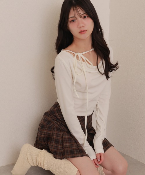 M DOLLY スカート check pleats mini skirt/チェックプリーツミニ