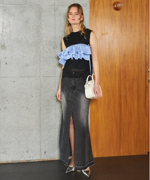 MAISON SPECIAL デニムスカート 2way Waist Slit Maxi Denim