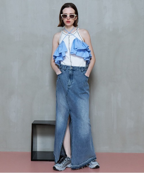 MAISON SPECIAL デニムスカート 2way Waist Slit Maxi Denim