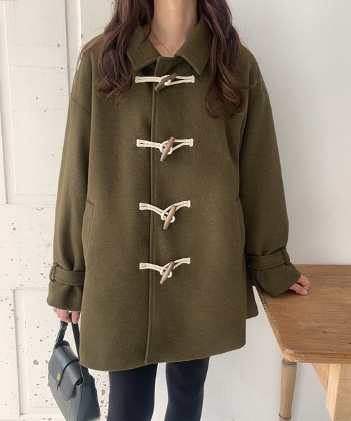 「LAUIR」 ダッフルコート LARGE ブラック レディース_画像8