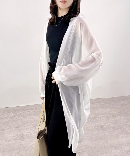 CLOTHY カーディガン 「Iライン効果で細見え♪夏の定番羽織！」シアー