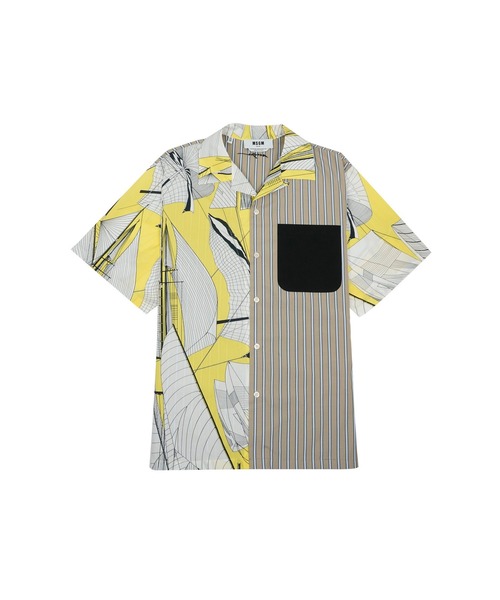 MSGM（エムエスジーエム） シャツ 半袖 ストライプ×「Sail race
