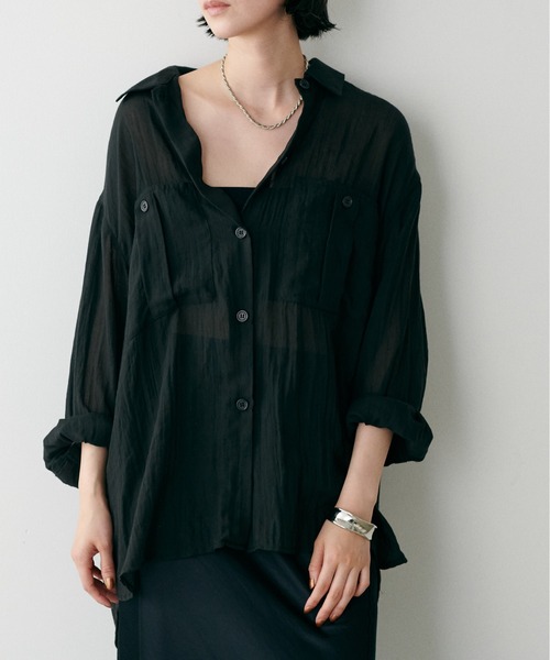 【美品】LARUTA　シアーサファリポケット付きシャツ LARUTA｜シアーサファリポケット付きシャツ | Rakuten Fashion