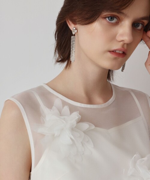 GRACE CONTINENTAL メッシュフラワートップ レディース
